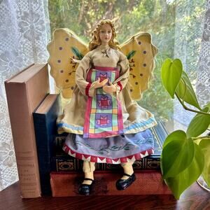 Vintage House of Lloyd Folk Art Christmas Angel Shelf Sitter
